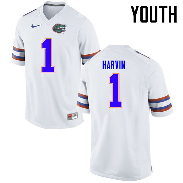Florida Gators Youth #1 Percy Harvin College Football Jerseys White